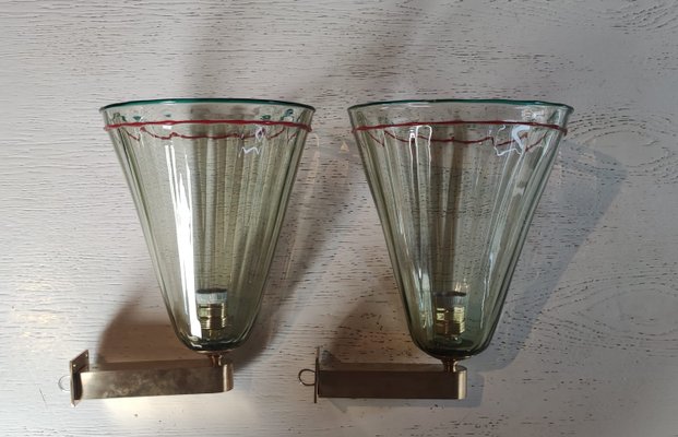 Vintage Murano Glass Sconces, 1980s, Set of 2-INI-2021869