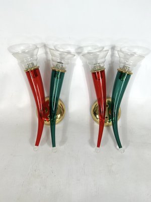 Vintage Murano Glass Sconces from Veart, Italy 1970s, Set of 2-OT-1291016