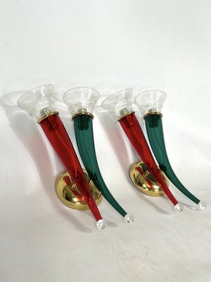 Vintage Murano Glass Sconces from Veart, Italy 1970s, Set of 2-OT-1291016