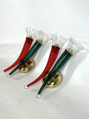 Vintage Murano Glass Sconces from Veart, Italy 1970s, Set of 2-OT-1291016