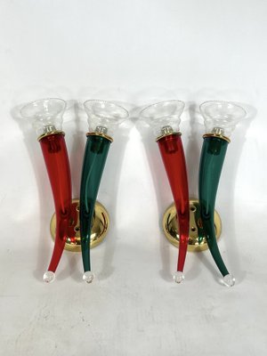 Vintage Murano Glass Sconces from Veart, Italy 1970s, Set of 2-OT-1291016