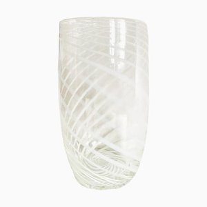 Vintage Murano Glass Vase with Swirl White, 1950s-BMU-1814118