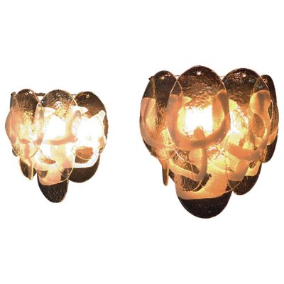 Vintage Murano Glass Wall Sconces, 1970s, Set of 2-OVO-1235227