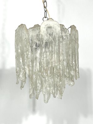 Vintage Murano Ice Glass Chandeliers from Mazzega, 1970s, Set of 2-OT-1195921