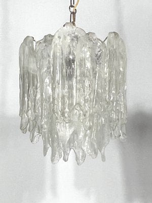 Vintage Murano Ice Glass Chandeliers from Mazzega, 1970s, Set of 2-OT-1195921