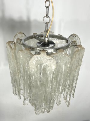 Vintage Murano Ice Glass Chandeliers from Mazzega, 1970s, Set of 2-OT-1195921