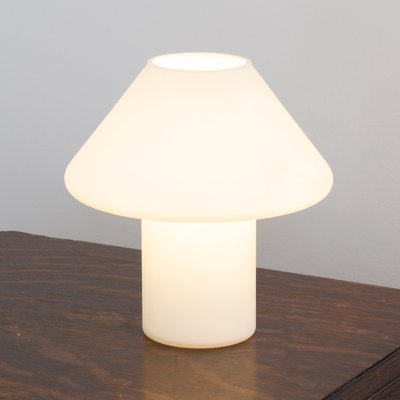 Vintage Mushroom Table Lamp With Satin White Murano Glass, Italy-MPO-1330717