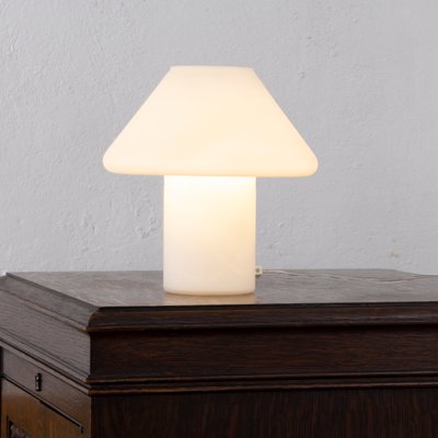 Vintage Mushroom Table Lamp With Satin White Murano Glass, Italy-MPO-1330717