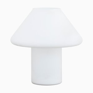 Vintage Mushroom Table Lamp With Satin White Murano Glass, Italy-MPO-1330717