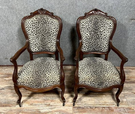 Vintage Napleon III Armchairs in Mahogany, Set of 2-MWB-1776075