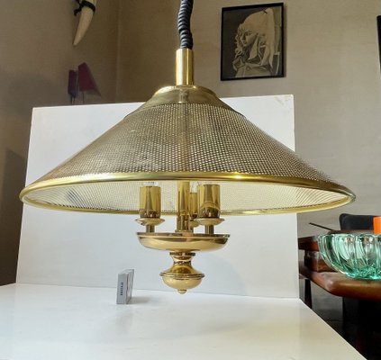 Vintage Nautical Ship S Pendant Lamp in Pierced Brass, 1970s-LCR-1718664