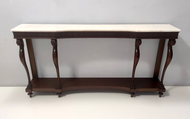 Vintage Neoclassical Console with Carrara Marble Top, Italy, 1950s-JPQ-2027838