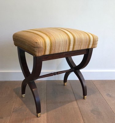 Vintage Neoclassical Mahogany Stool, 1950s-BA-1409923