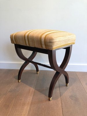 Vintage Neoclassical Mahogany Stool, 1950s-BA-1409923