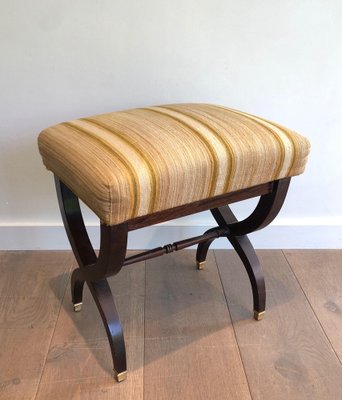 Vintage Neoclassical Mahogany Stool, 1950s-BA-1409923