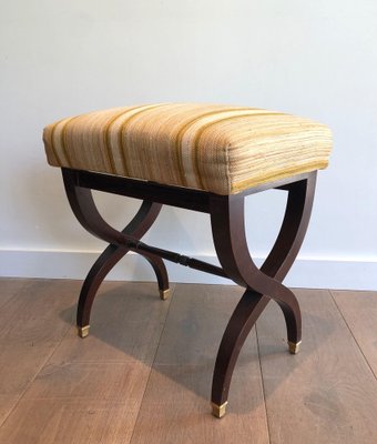 Vintage Neoclassical Mahogany Stool, 1950s-BA-1409923