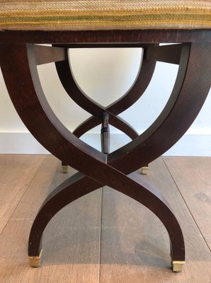 Vintage Neoclassical Mahogany Stool, 1950s-BA-1409923