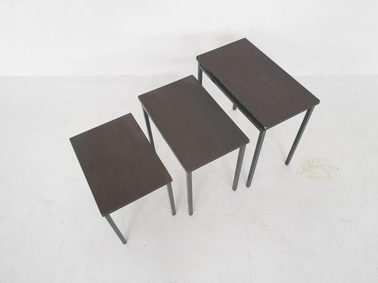 Vintage Nesting Tables in the Style of Pastoe, 1950s, Set of 3-ZO-1104834