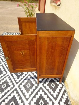 Vintage Oak and Veneer Sideboard with Gold Handles, 1950s-ABK-2032335