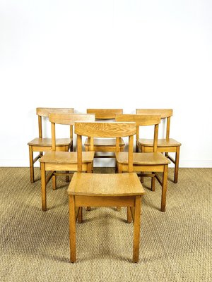 Vintage Oak Chairs, 1960, Set of 6-PLK-2022755