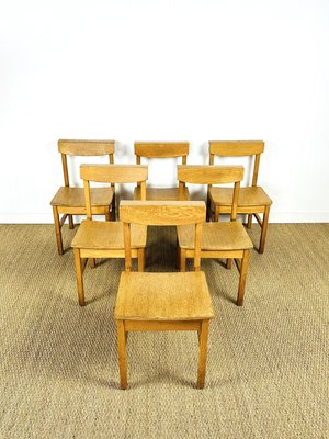 Vintage Oak Chairs, 1960, Set of 6-PLK-2022755