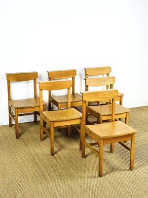 Vintage Oak Chairs, 1960, Set of 6-PLK-2022755