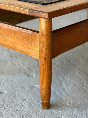 Vintage Oak Coffee Table with Slate Tray, 1960s-SSK-1757961