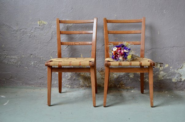 Vintage Oak Dining Chairs, Set of 2-AIU-1327815