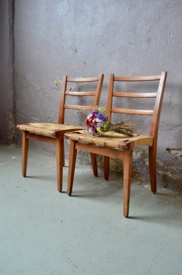 Vintage Oak Dining Chairs, Set of 2-AIU-1327815