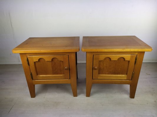 Vintage Oak Nightstands, Set of 2-EAD-1060312