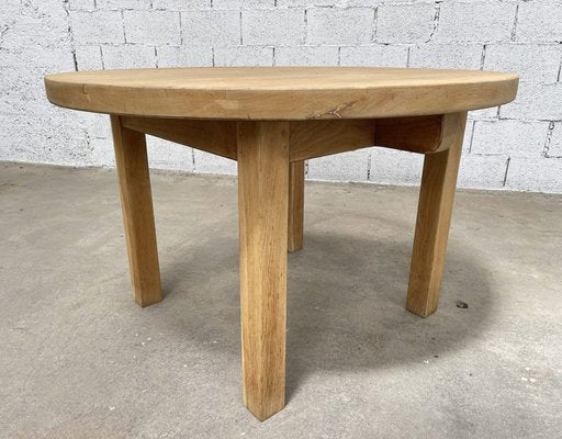 Vintage Oak Round Table, 1970s-PB-1700518