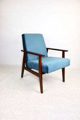 Vintage Ocean Blue Fox Easy Chair, 1970s-UJQ-2036239