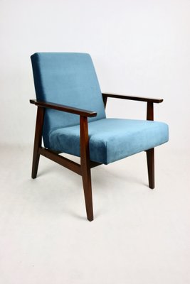 Vintage Ocean Blue Fox Easy Chair, 1970s-UJQ-2036239