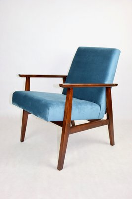 Vintage Ocean Blue Fox Easy Chair, 1970s-UJQ-2036239