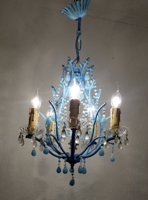 Vintage Opalin Glass Drops Chandelier, 1980-NGU-1820773