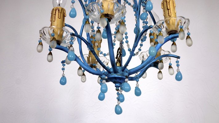 Vintage Opalin Glass Drops Chandelier, 1980-NGU-1820773