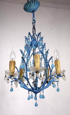 Vintage Opalin Glass Drops Chandelier, 1980-NGU-1820773