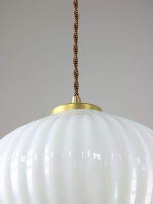 Vintage Opaline & Brass Pendant Lamp-HGJ-974852