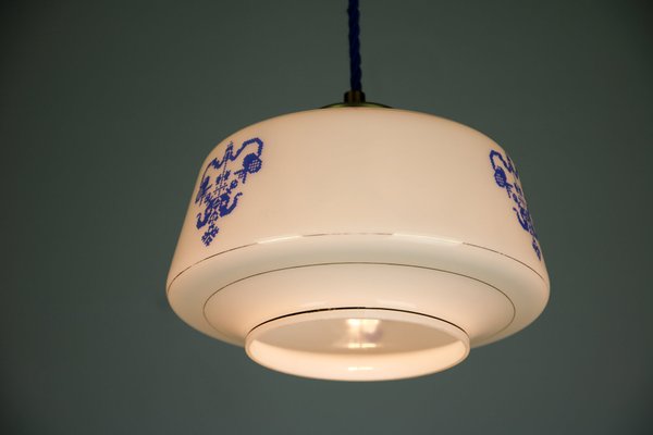 Vintage Opaline Glass Pendant Light-HGJ-738977