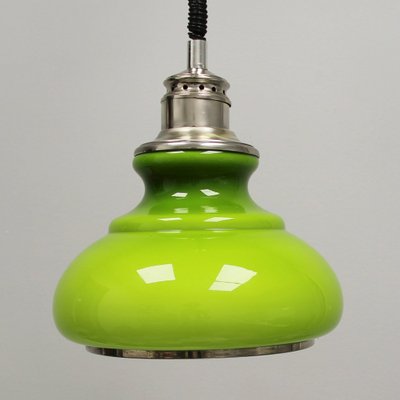 Vintage Opaline Green and Yellow Ceiling Lamp, 1960s-NE-688486