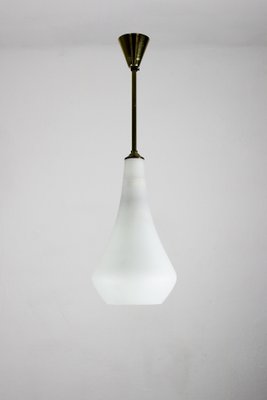 Vintage Opaline Matt Glass Pendant Lamp, 1970s-HGJ-713569