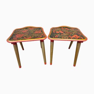 Vintage Painted Flower Stands, Set of 2-CAQ-1705660