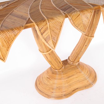 Vintage Palmtree Console Table in Rattan-DSC-2018081