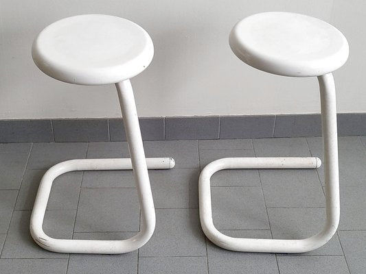 Vintage Paperclip K700 Stools in Steel by Philip Salmon & Hugh Hamilton, 1980s, Set of 2-CGX-1806277