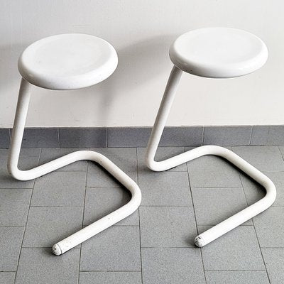 Vintage Paperclip K700 Stools in Steel by Philip Salmon & Hugh Hamilton, 1980s, Set of 2-CGX-1806277