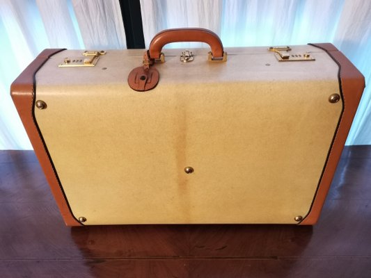 Vintage Parchment Suitcase & Beauty Case, Set of 2-NA-593371