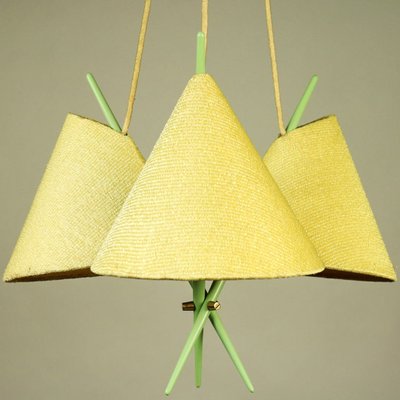 Vintage Pastel Green Pendant Lamp from Rupert Nikoll, 1950s-FUP-570896