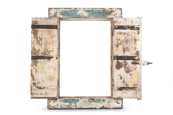 Vintage Patinated Wooden Room Divider-NQ-625188