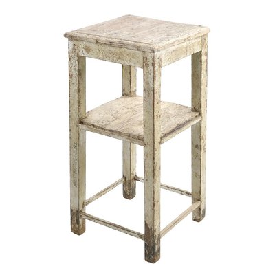 Vintage Patinated Wooden Stool-NQ-1778214