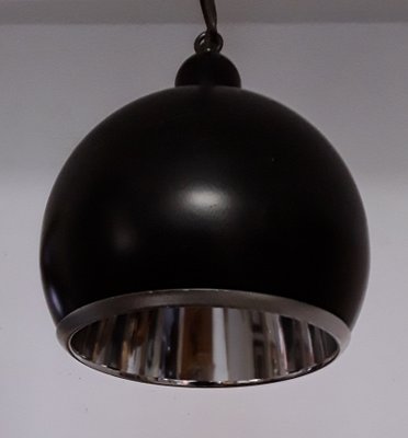 Vintage Pendant Lamp in Black Painted Metal, 1970s-HOI-1193368